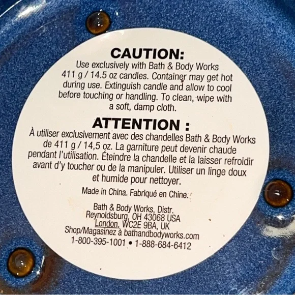 Bath & Body Works Blue Whale Ceramic 3-Wick Candle Holder Very Good Condition - Picture 5 of 7